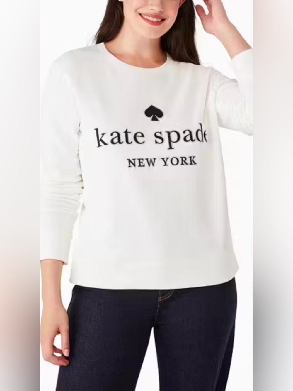 Kate Spade New York White Logo Sweatshirt